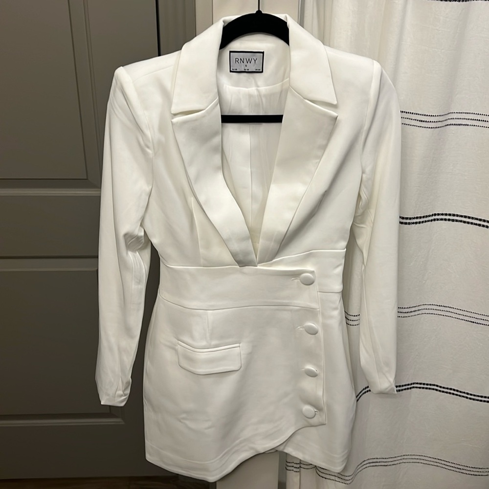 Hello Molly white blazer dress. Size small, worn once for engagement pictures